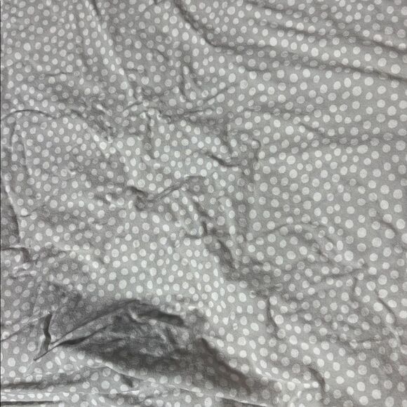 Pottery barn teen twin size sheet set top flat mini polka dot grey white cotton - Picture 2 of 4